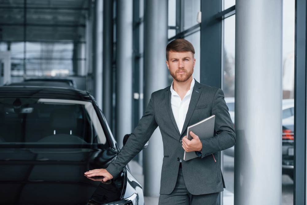 Image d'une voiture en LLD voiture professionnel pour les entreprises. Conseiller Louermoinscher en LLD sans apport qui attend le professionnel