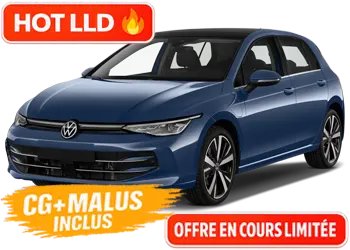 LLD sans apport VW Golf 8 Life Plus, 1.5 e-TSI 116 ch, boîte DSG auto à 250 € / mois